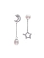 thumb Moon Star Zircon Freshwater Pearl Stud threader earring 0