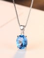 thumb Sterling silver sky blue semi-precious stones minimalist necklace 2