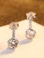 thumb 925 Sterling Silver With Cubic Zirconia Simplistic Geometric Drop Earrings 3