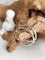 thumb 925 Sterling Silver With Platinum Plated Simplistic Bamboo Rings 2