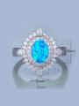 thumb UNIENO new synthetic 6*8mm Blue Opal Engagement Ring 2
