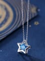 thumb 925 Sterling Silver With Platinum Plated Simplistic Star Necklaces 4