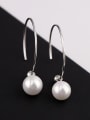 thumb Freshwater Pearl Round Silver Earrings 0