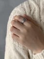 thumb 925 Sterling Silver With Antique Silver Plated Vintage Irregular Free Size Rings 1