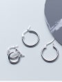 thumb Simple round circle 925 silver earrings 3