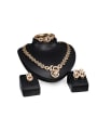 thumb Alloy Imitation-gold Plated Vintage style Hollow Round-shaped Four Pieces Jewelry Set 0