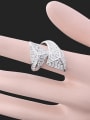 thumb Personalized Cubic Rhinestones-studded Platinum Plated Alloy Ring 1