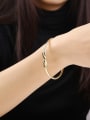 thumb Delicate Gold Plated Cross Shaped Open Design Bangle 1