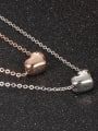 thumb Simple Little Heart shaped Pendant Titanium Necklace 1