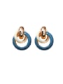 thumb Alloy With Rose Gold Plated Fashion Round Stud Earrings 0