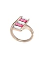 thumb Personalized Rectangular austrian Crystals Stack Alloy Ring 0