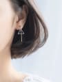 thumb Elegant Triangle Shaped S925 Silver Drop Earrings 1