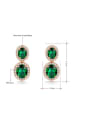 thumb Green Copper Rose Gold Plated AAA Zircon Two Pieces Jewelry Set 2