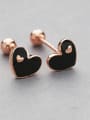 thumb Rose Gold Plated Heart Shaped stud Earring 3