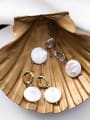thumb Alloy With 18k Gold Plated Trendy Round shell Clip On Earrings 1