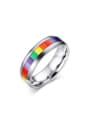 thumb Unisex Colorful Stainless Steel Sticker Ring 0