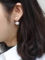 thumb Fashion Freshwater Pearl Flowery Silver Stud Earrings 1
