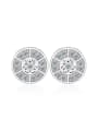 thumb Micro Pave Zircons Silver Stud Earrings 0