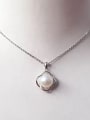 thumb Freshwater Pearl Hollow Flowery Necklace 1