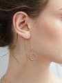 thumb Simple Hollow Round Cubic Zircon Line Earrings 1