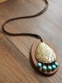 thumb Women Wooden Oval Shaped Beads Necklace 0