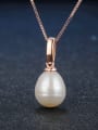 thumb Water Drop Freshwater Pearls Rose Gold Plated Pendant 3