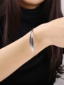 thumb Platinum Plated Feather Shaped Open Design Bangle 1