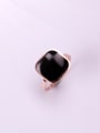 thumb Square Black Glue Temperaments Lover Ring 0