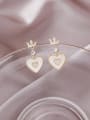 thumb Alloy With Gold Plated Simplistic Crown Heart Drop Earrings 3