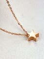 thumb Simple Rose Gold Plated Star Titanium Necklace 1