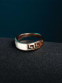 thumb Fashion Rose Gold Plated Geometric Shaped Enamel Ring 2