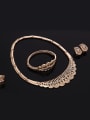 thumb 2018 Alloy Imitation-gold Plated Vintage style Rhinestones Hollow Four Pieces Jewelry Set 1