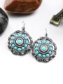 thumb Personalized Turquoise stones Grey Crystals Alloy Earrings 2