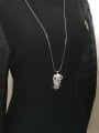 thumb Personalized White Zirconias Owl Copper Sweater Chain 1