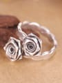 thumb Punk style Rose Flowers Opening Ring 1