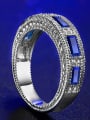 thumb Blue Rectangle Zircons Fashion Luxury Ring 1