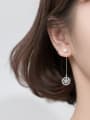 thumb 925 Sterling Silver With Platinum Plated Personality Snowflake Tassel Earrings 1
