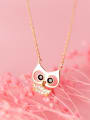 thumb 925 Sterling Silver With Cubic Zirconia Cute Animal Owl Necklaces 3
