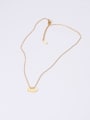 thumb Titanium With Gold Plated Simplistic Oval Necklaces 3