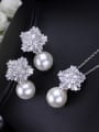 thumb Snowflake Zircon Pearl Jewelry Set 1