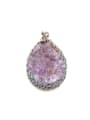 thumb Fashion Water Drop shaped Amethyst Crystal Silver Pendant 0