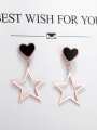 thumb Stainless Steel With Rose Gold Plated Classic Star With heart Earrings 2