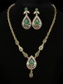 thumb Retro style Resin stones Water Drop shaped Alloy Two Pieces Jewelry Set 1