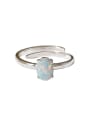 thumb Fashion Oval Opal stone Silver Opening Ring 0
