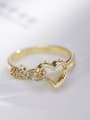 thumb All-match Gold Plated Heart Shaped Zircon Ring 2