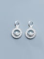 thumb 925 Sterling Silver With Cubic Zirconia  Personality Round Crown Charms 3