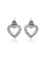 thumb Women Austria Crystal 18K Platinum Heart Shaped stud Earring 0