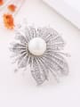 thumb Fashion Imitation Pearl Cubic Zirconias Flower Copper Brocoh 1