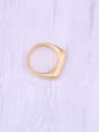 thumb Titanium With Gold Plated Simplistic Geometric Band Rings 1