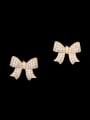 thumb Copper With Cubic Zirconia Cute Butterfly Stud Earrings 1